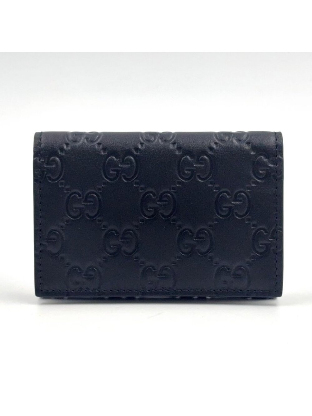 Gucci GG Emblem Leather Black Card Case - Picture 1 of 12